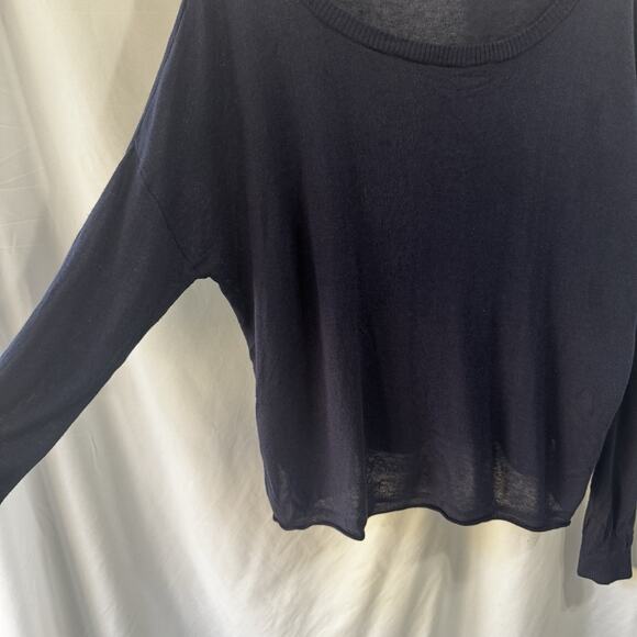 Moth Anthropologie Women Modal Cashmere Sweater Size XL Blue Pullover Lighweight - Picture 5 of 11